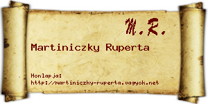 Martiniczky Ruperta névjegykártya